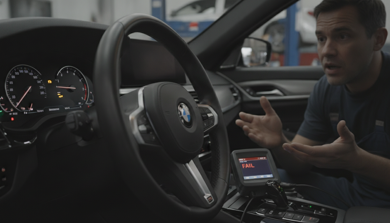 結論:BMW5シリーズのエンジン警告灯を無視したまま車検は通らない可能性が高いです